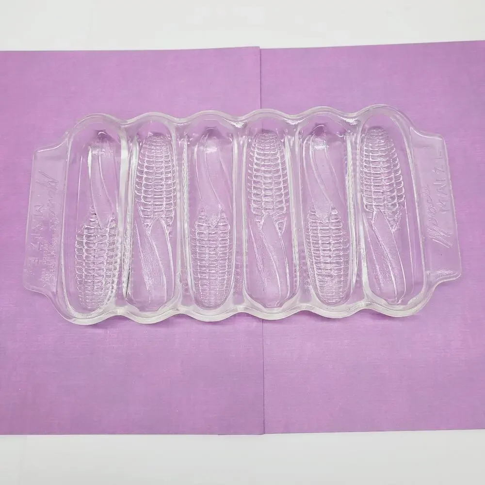 Vintage Miracle Maize Glass Cornbread Corn Stick Ear of Corn Glass Pan 6-Stick